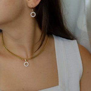 Gold FILLED Smiley Face Earrings Smiley Face Necklace